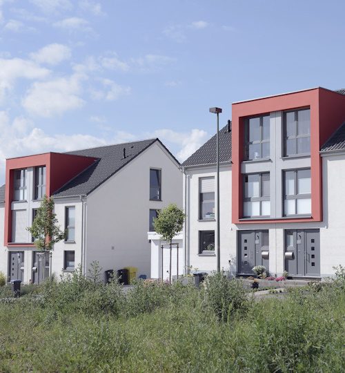 Contemporary twin houses.